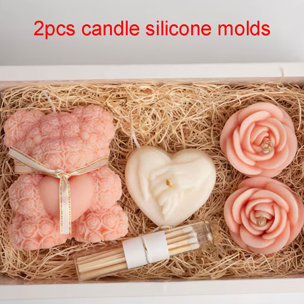 Candle Making Diy Kit - Niedźwiedź ciepła róża silikonowe formy do