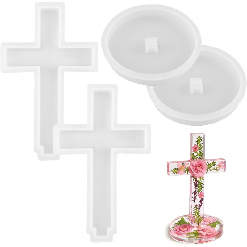 Candle Making Items - Dwie silikonowe formy z podstawą w