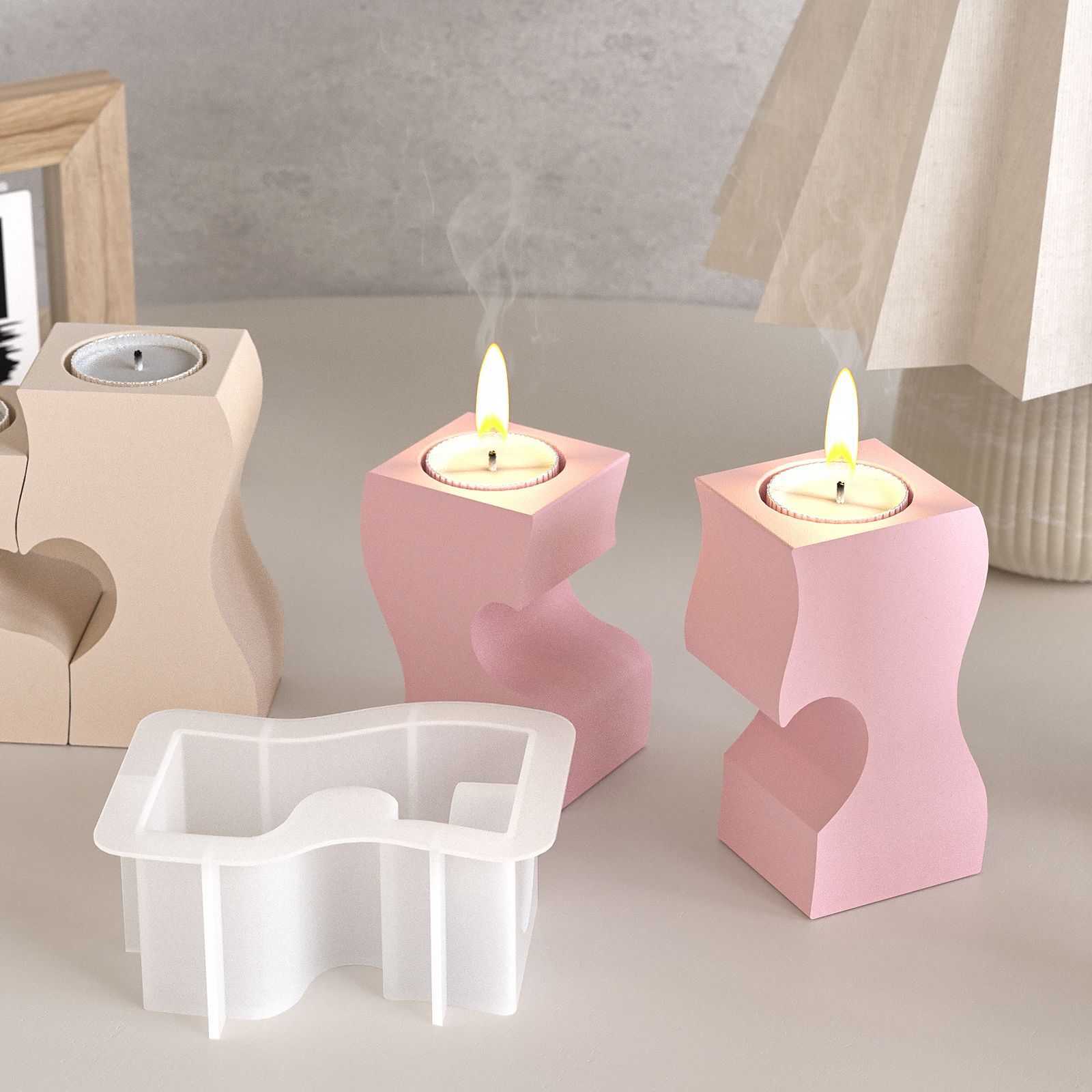 S Heart Candlestick Silicone M – Candle Making Items recenzja i cena