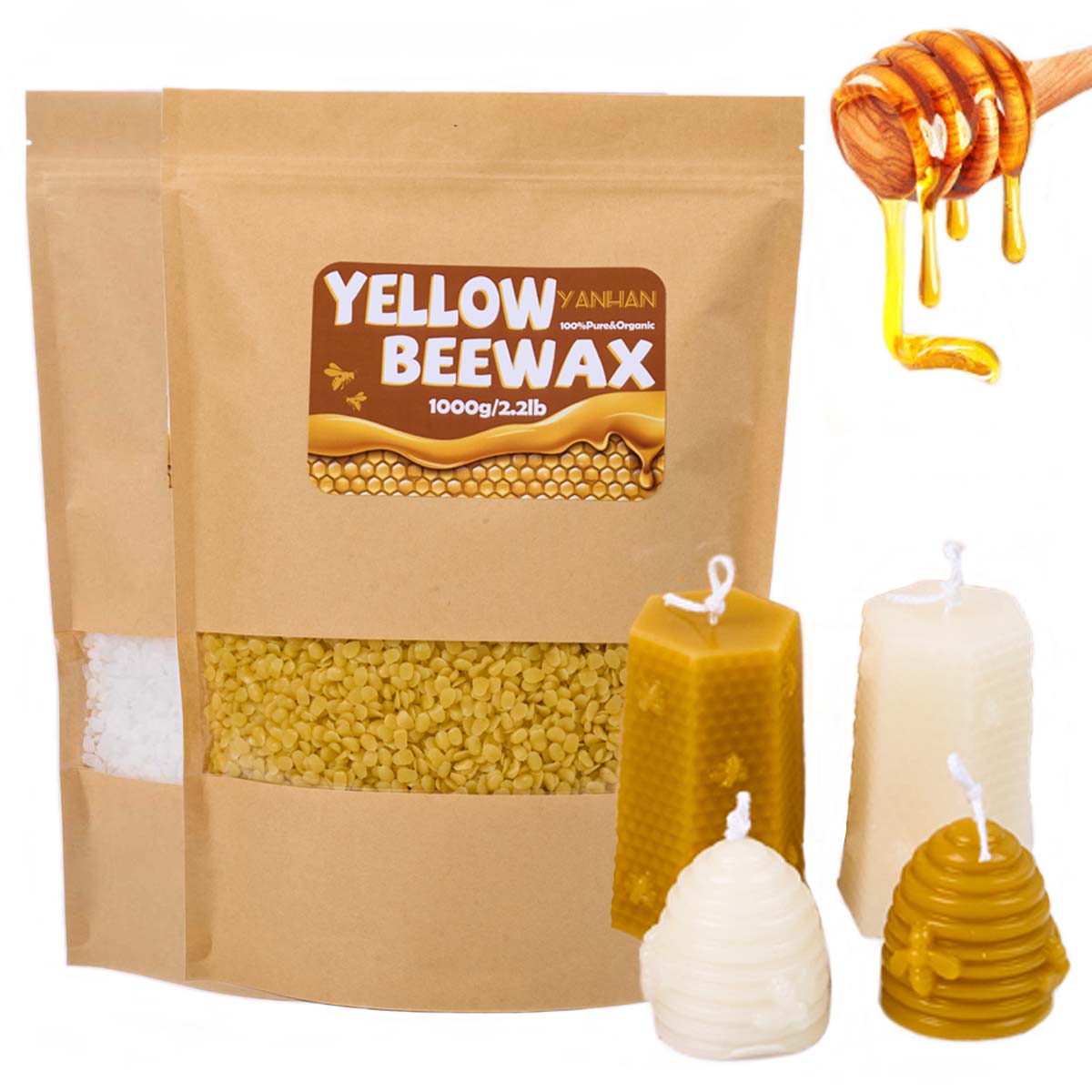 1000g czysty naturalny granulo – Candle Making Kit Beeswax recenzja i cena